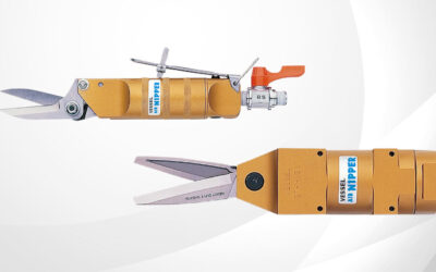 Vessel pneumatic scissors series H / HS to cut medical PPE fabrics